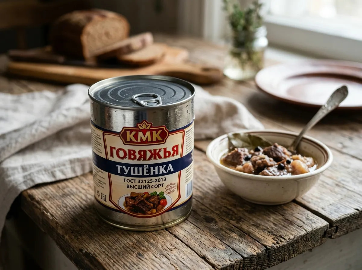 банка тушенки говяжья КМК