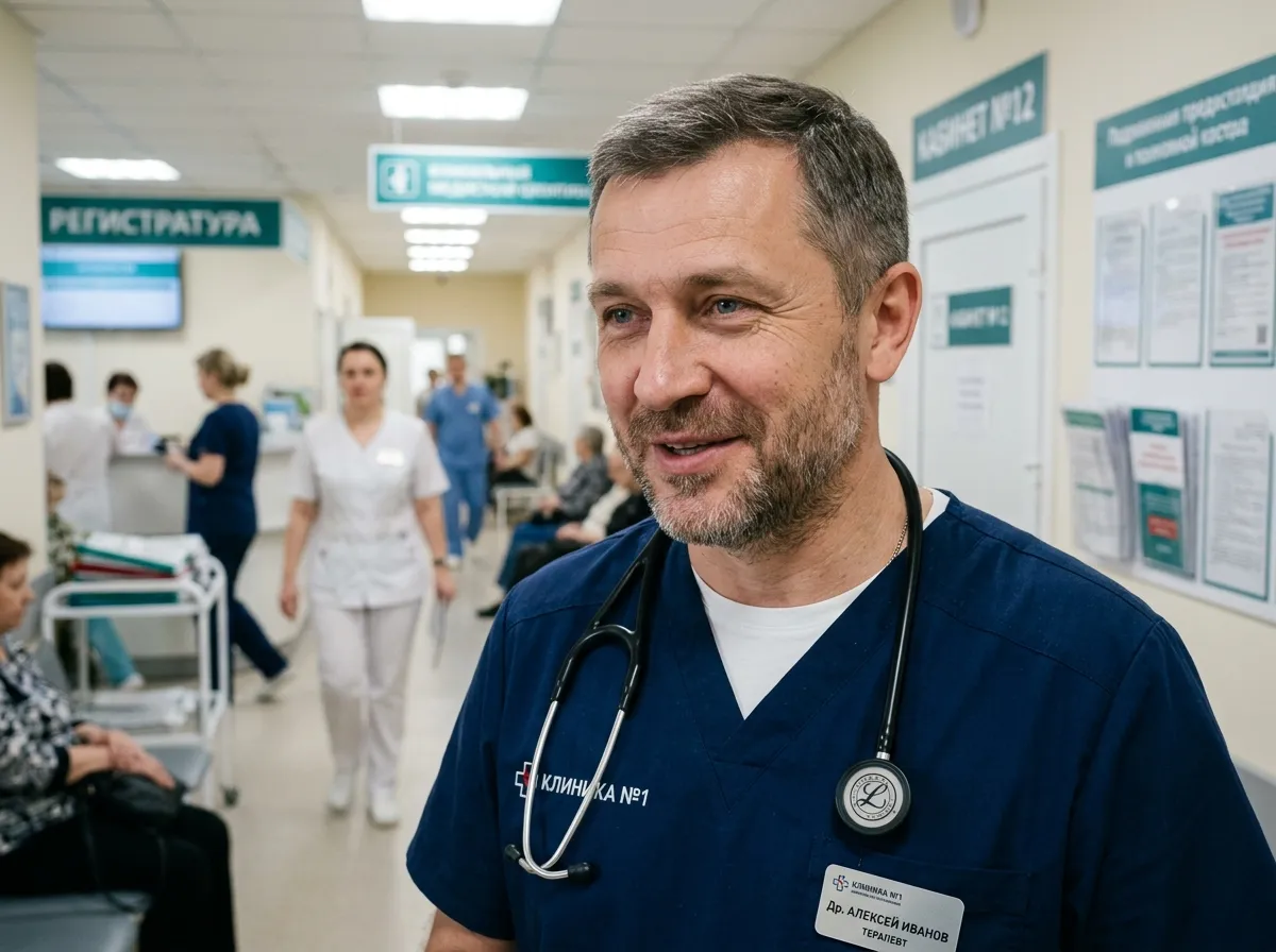 Фото мужчины крупным планом в медицинском заведении