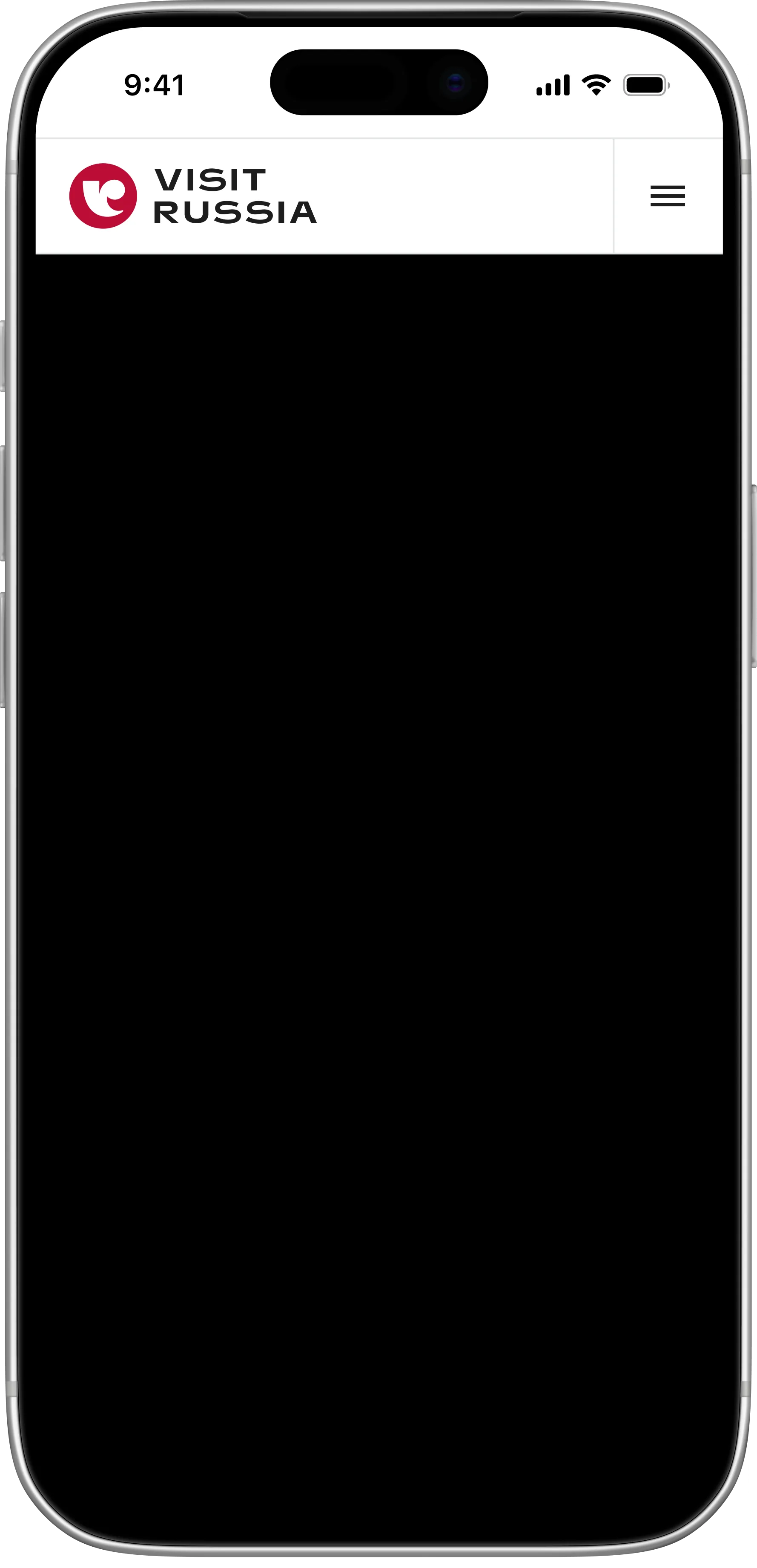 Mobile preview of the VisitRussia travel planner app