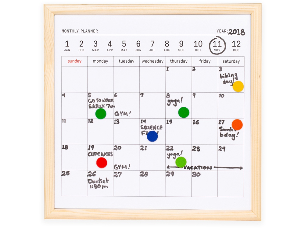       Whiteboard calendar