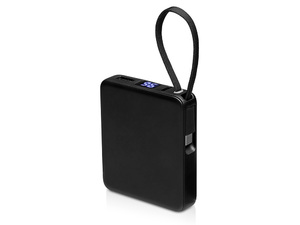 черный,  Внешний аккумулятор со встроенным кабелем USB-C Дэнси, 5000 мАч