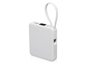белый,  Внешний аккумулятор со встроенным кабелем USB-C Дэнси, 5000 мАч
