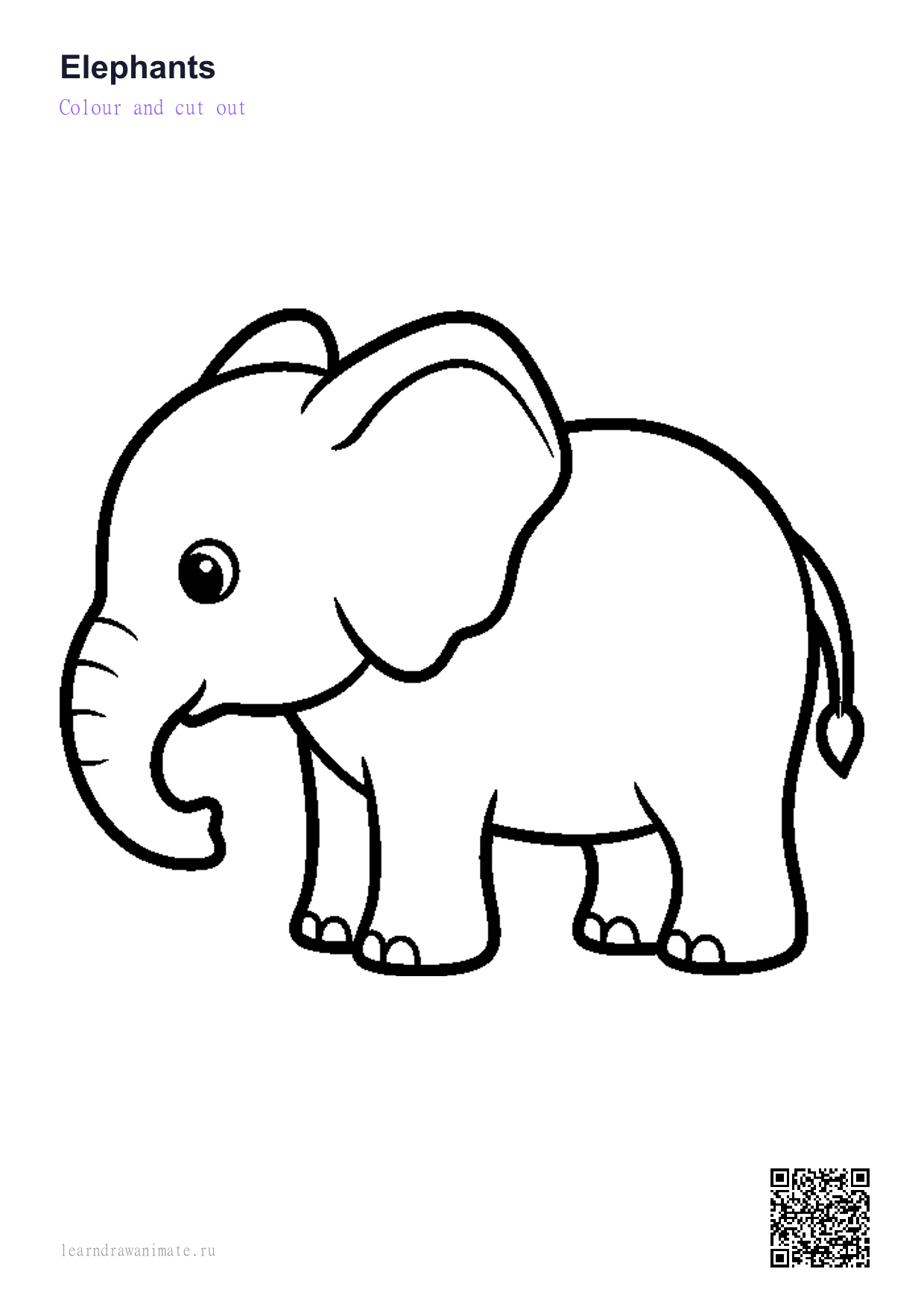 Раскраска слон — elephant coloring page