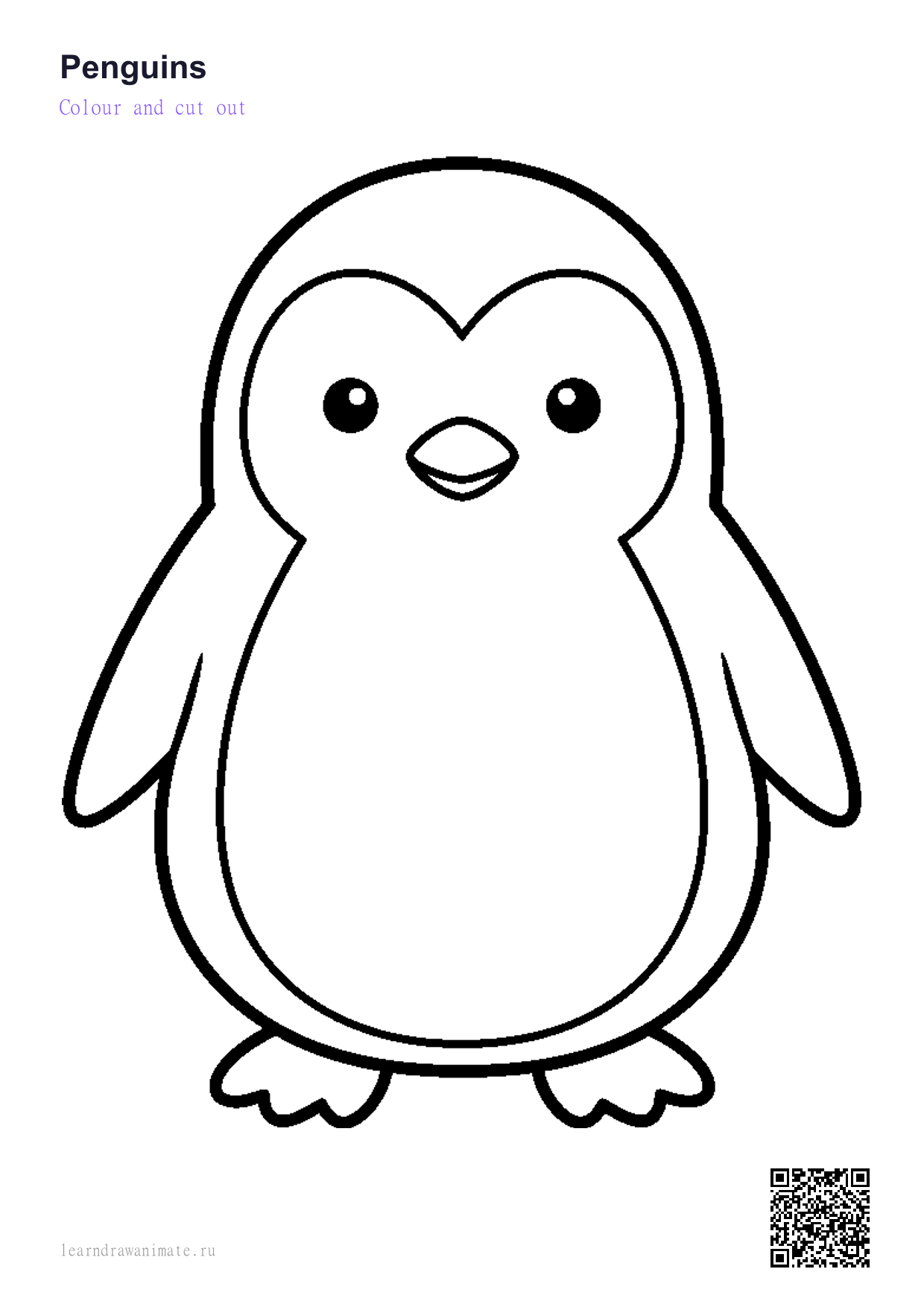 Раскраска пингвин — penguin coloring page