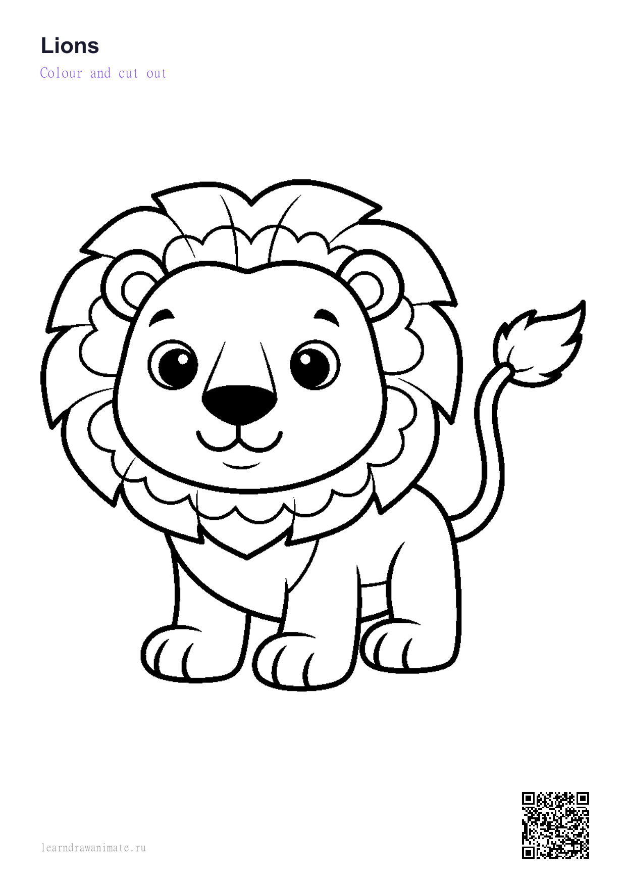 Раскраска лев — lion coloring page