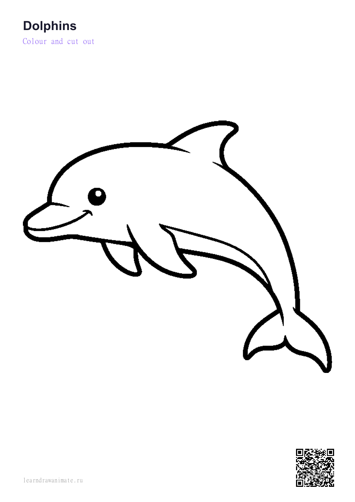 Раскраска дельфин — dolphin coloring page