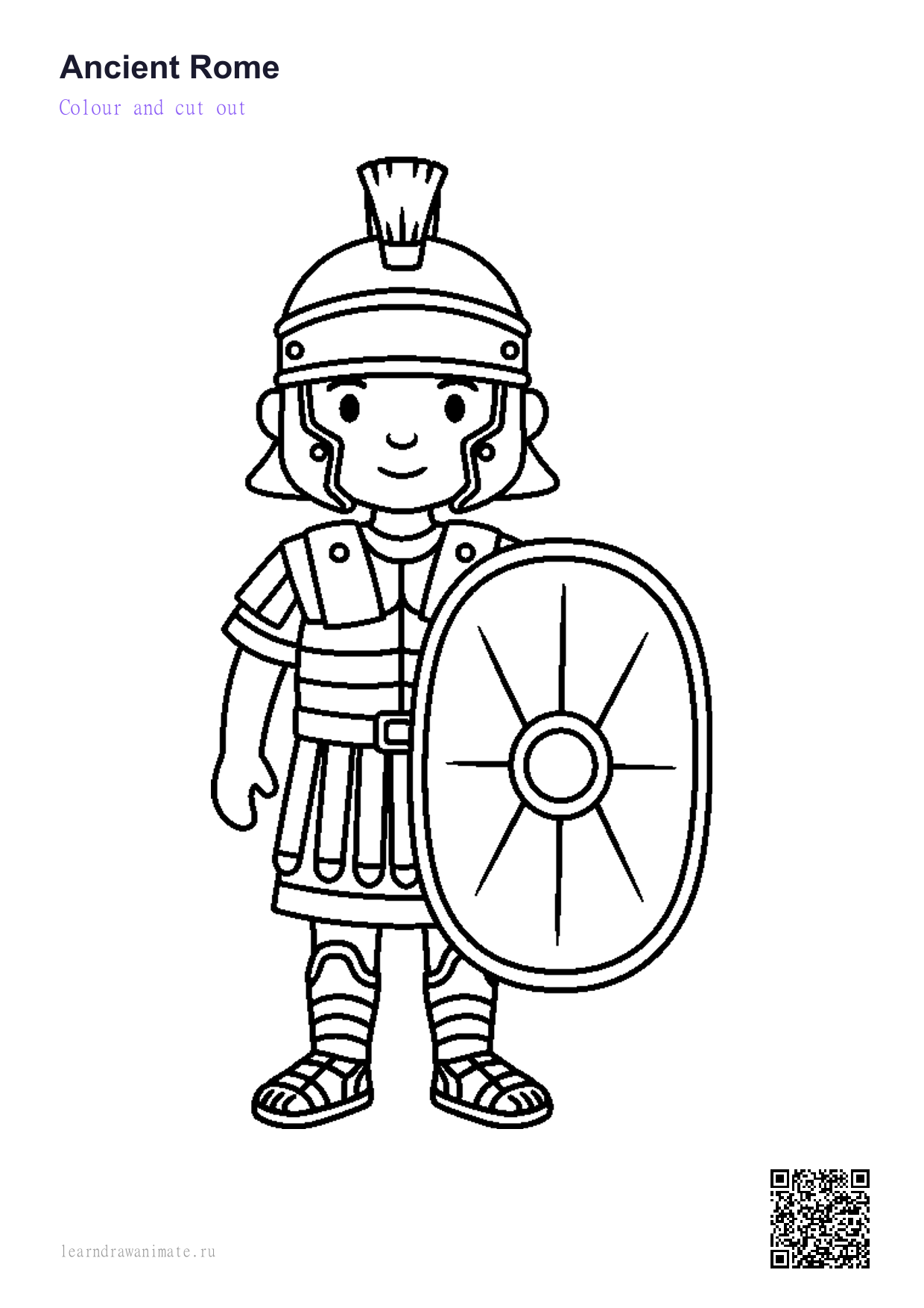 Раскраска римский солдат — roman soldier coloring page