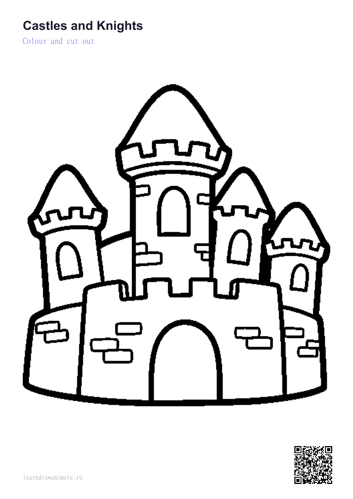 Раскраска замок — castle coloring page