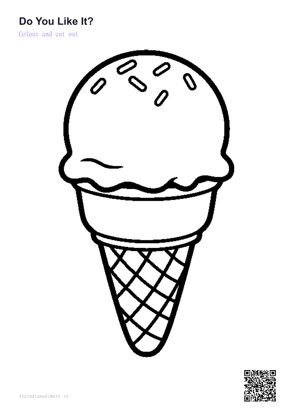 Раскраска мороженое — ice cream coloring page