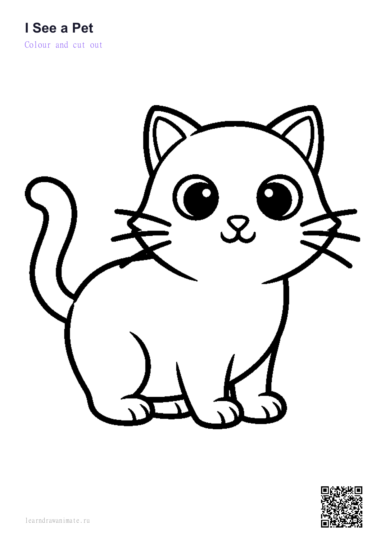 Раскраска кот — cat coloring page