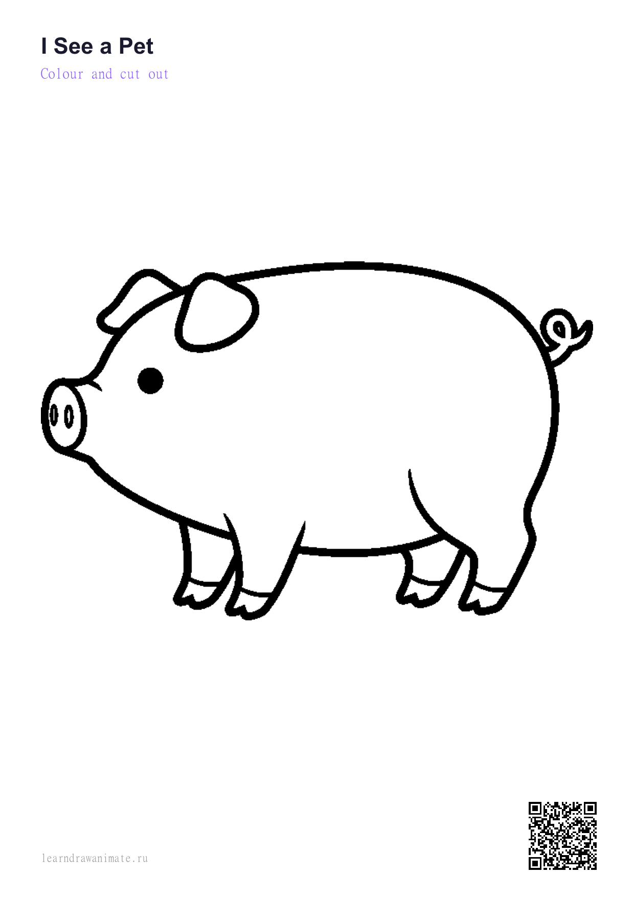 Раскраска свинья — pig coloring page