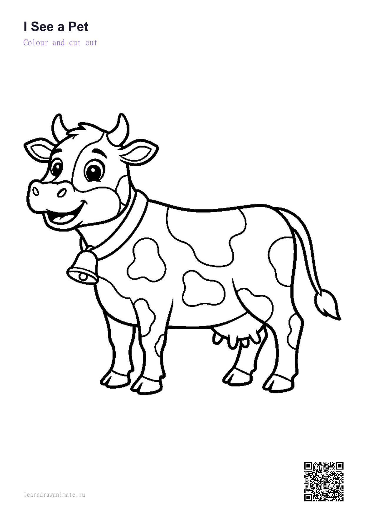 Раскраска корова — cow coloring page