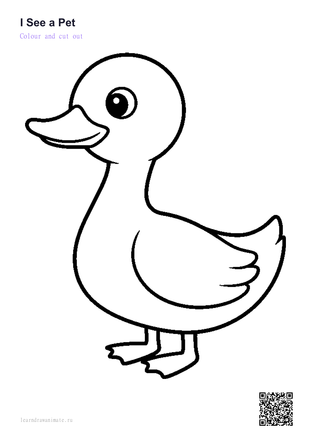 Раскраска утка — duck coloring page