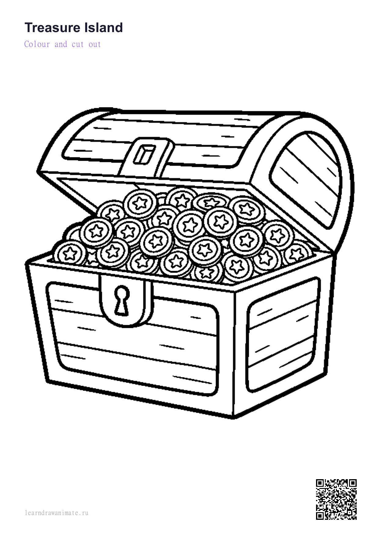 Раскраска сундук с сокровищами — treasure chest coloring page