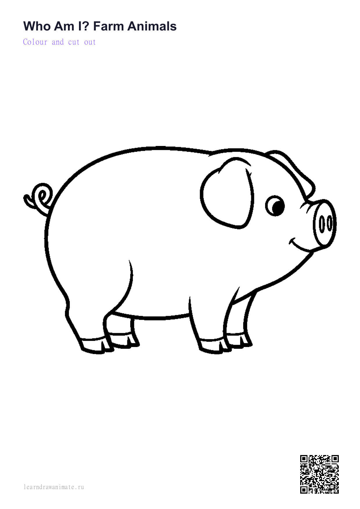 Раскраска поросёнок — piglet coloring page