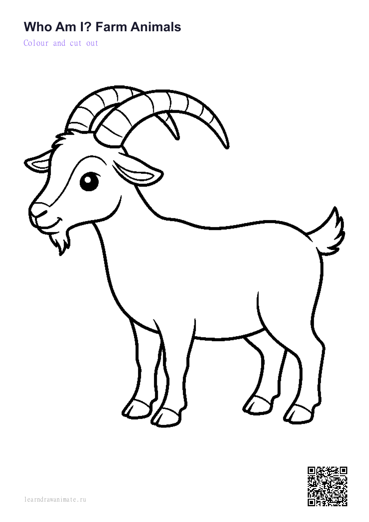 Раскраска коза — goat coloring page