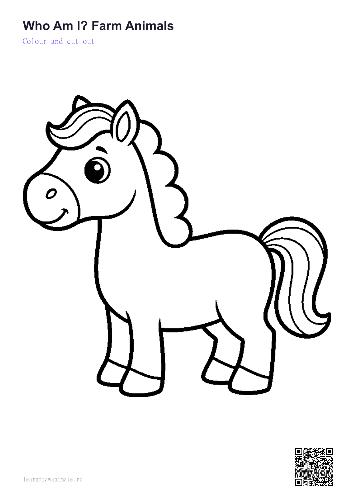 Раскраска лошадь — horse coloring page