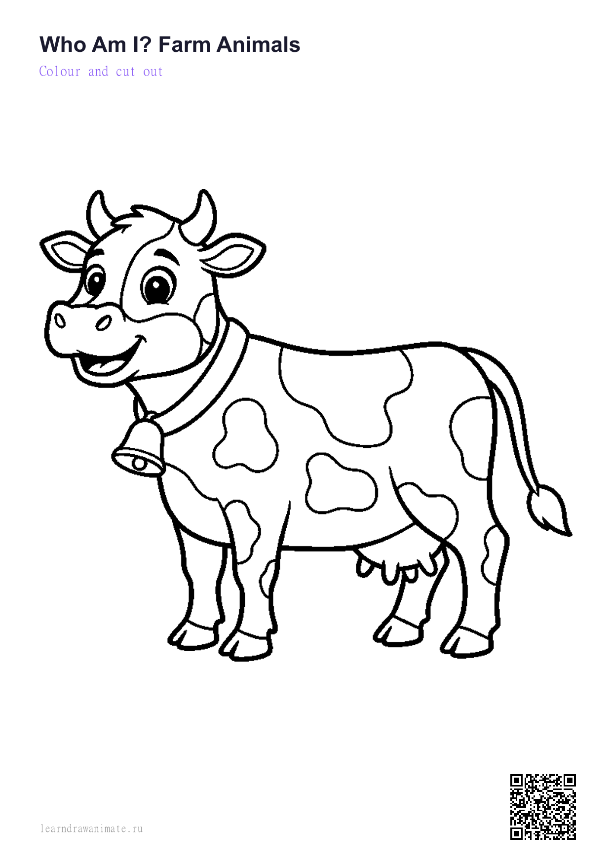 Раскраска корова — cow coloring page