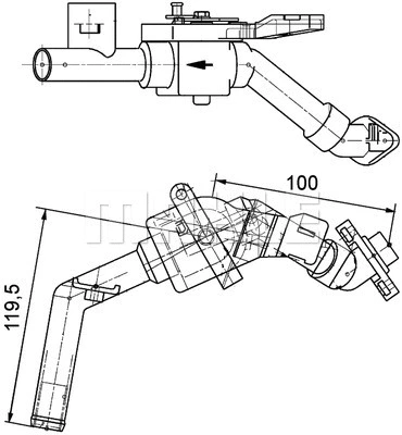 Кран отопителя MB 814 MAHLE CV8000P Кран отопителя MB 814 MAHLE CV8000P
