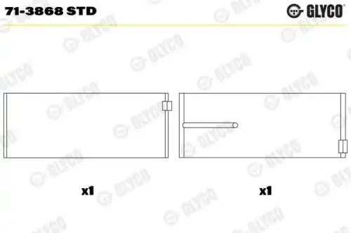 Вкладыши шатунные ДВС STD GLYCO 713868STD Вкладыши шатунные ДВС STD GLYCO 713868STD