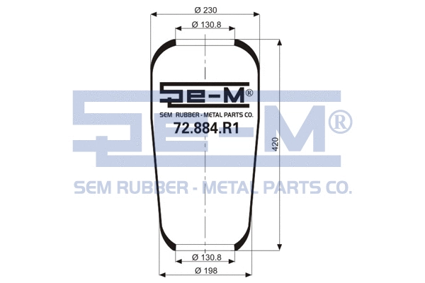 Пневмоподушка SE-M 72884R1 Пневмоподушка SE-M 72884R1