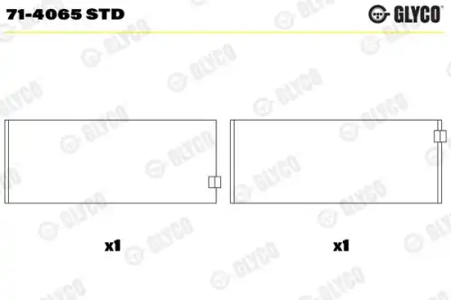 Вкладыши шатунные STD MB OM904 926 пара GLYCO 714065STD Вкладыши шатунные STD MB OM904 926 пара GLYCO 714065STD
