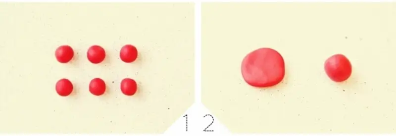 Роза из полимерной глины-скатываем шарики