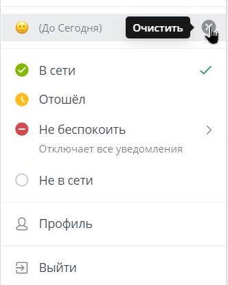 удаление пользовательского статуса