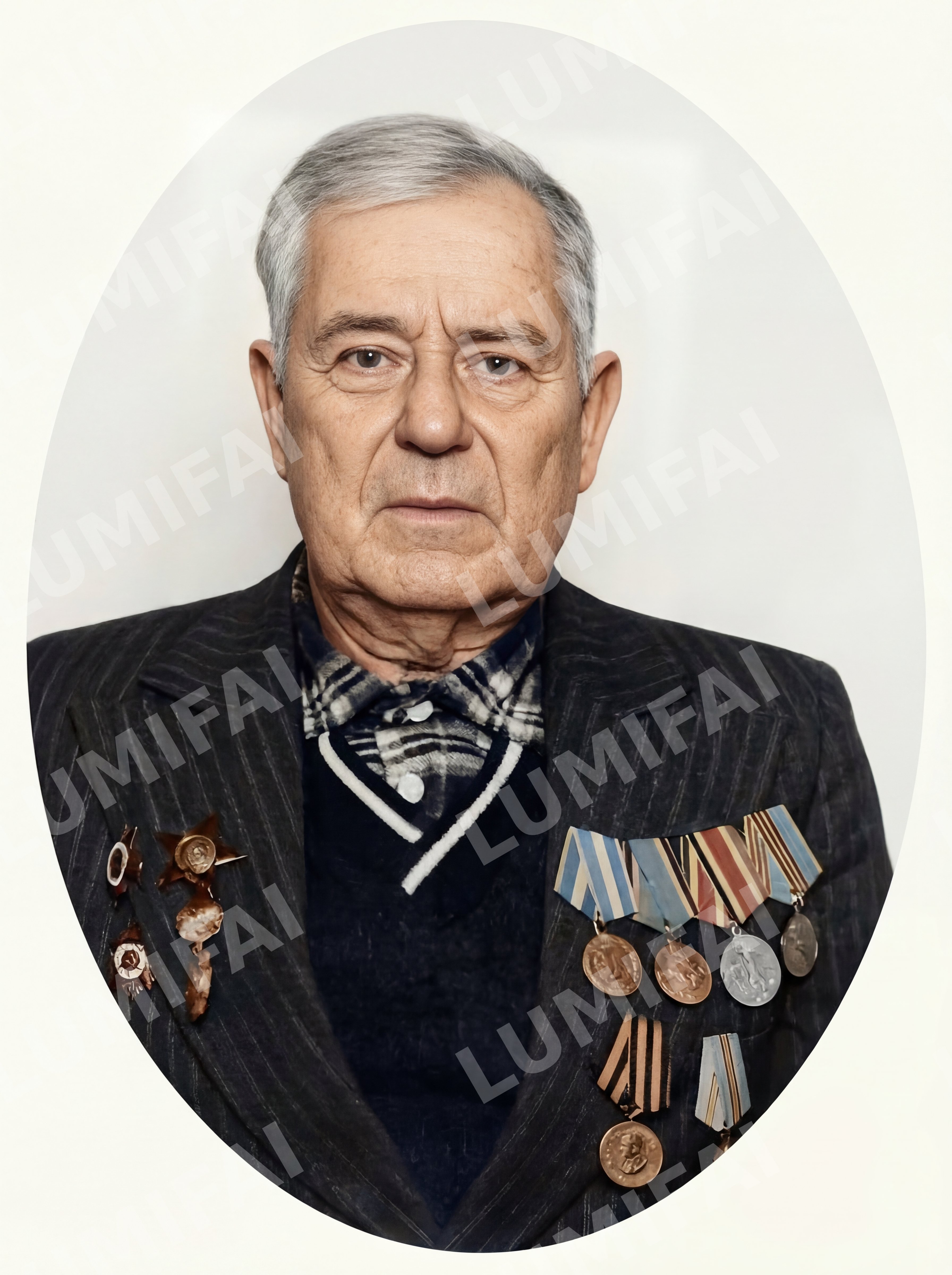 Промт для реставрации и колоризации старого овального портрета