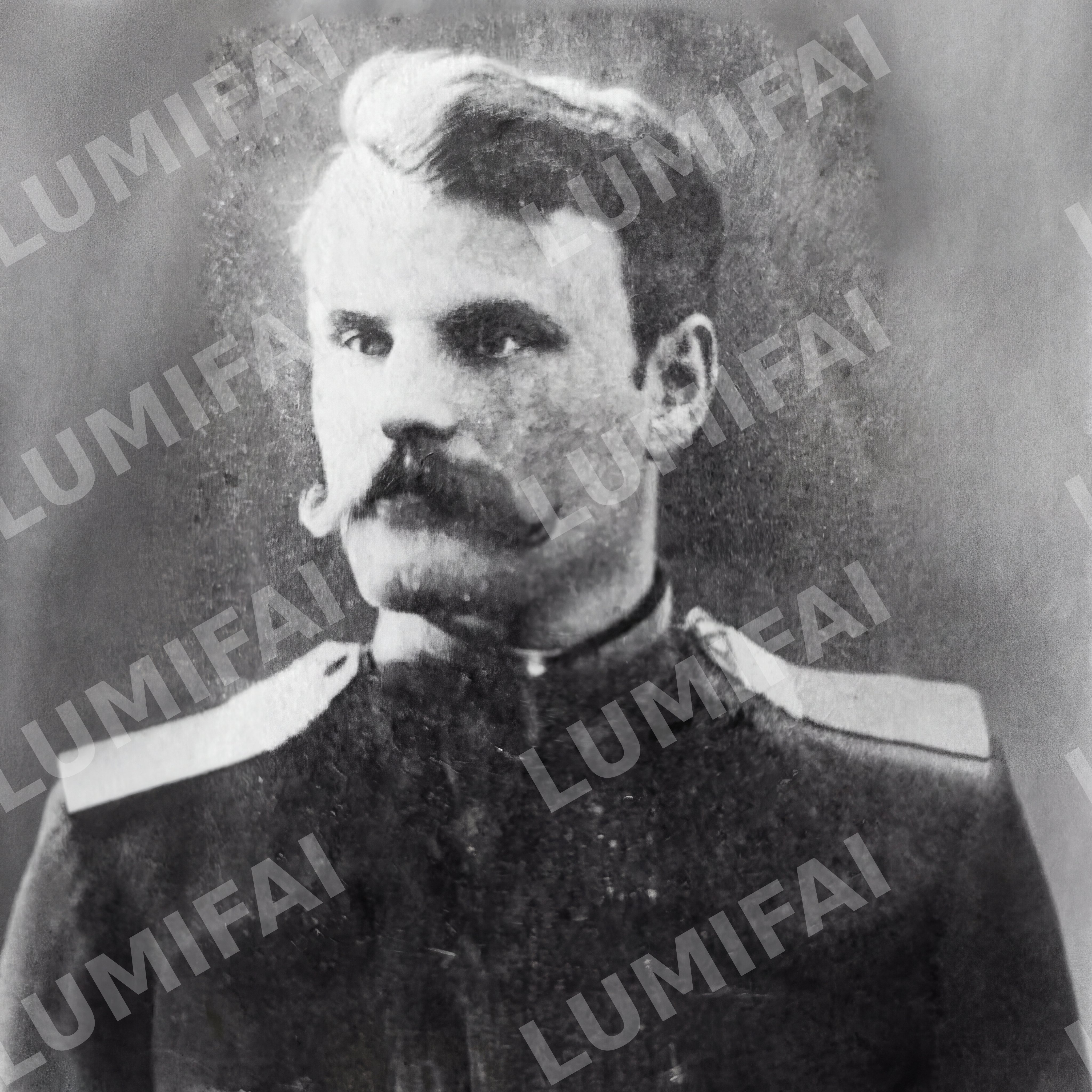 Промт для восстановления старого военного портрета начала XX века