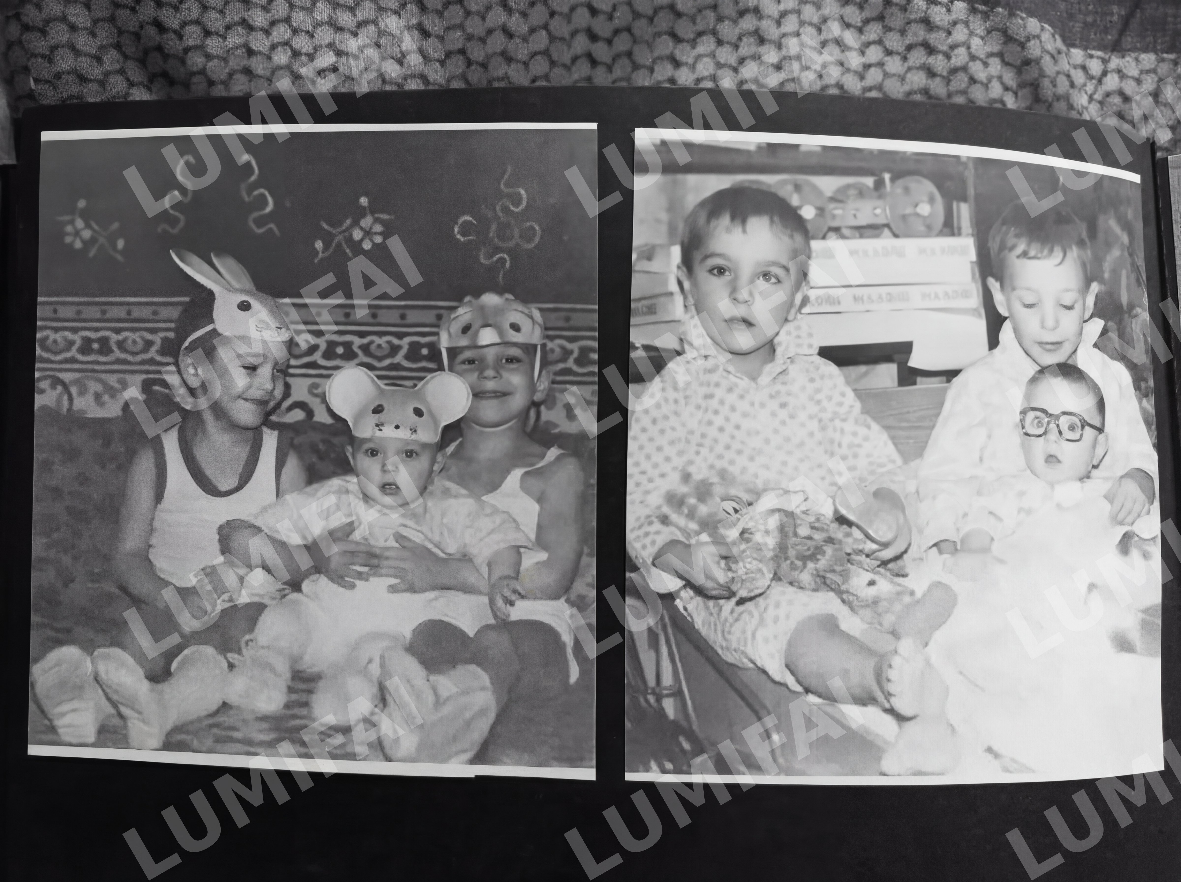 Промт для восстановления и реставрации старого детского фото четырех детей