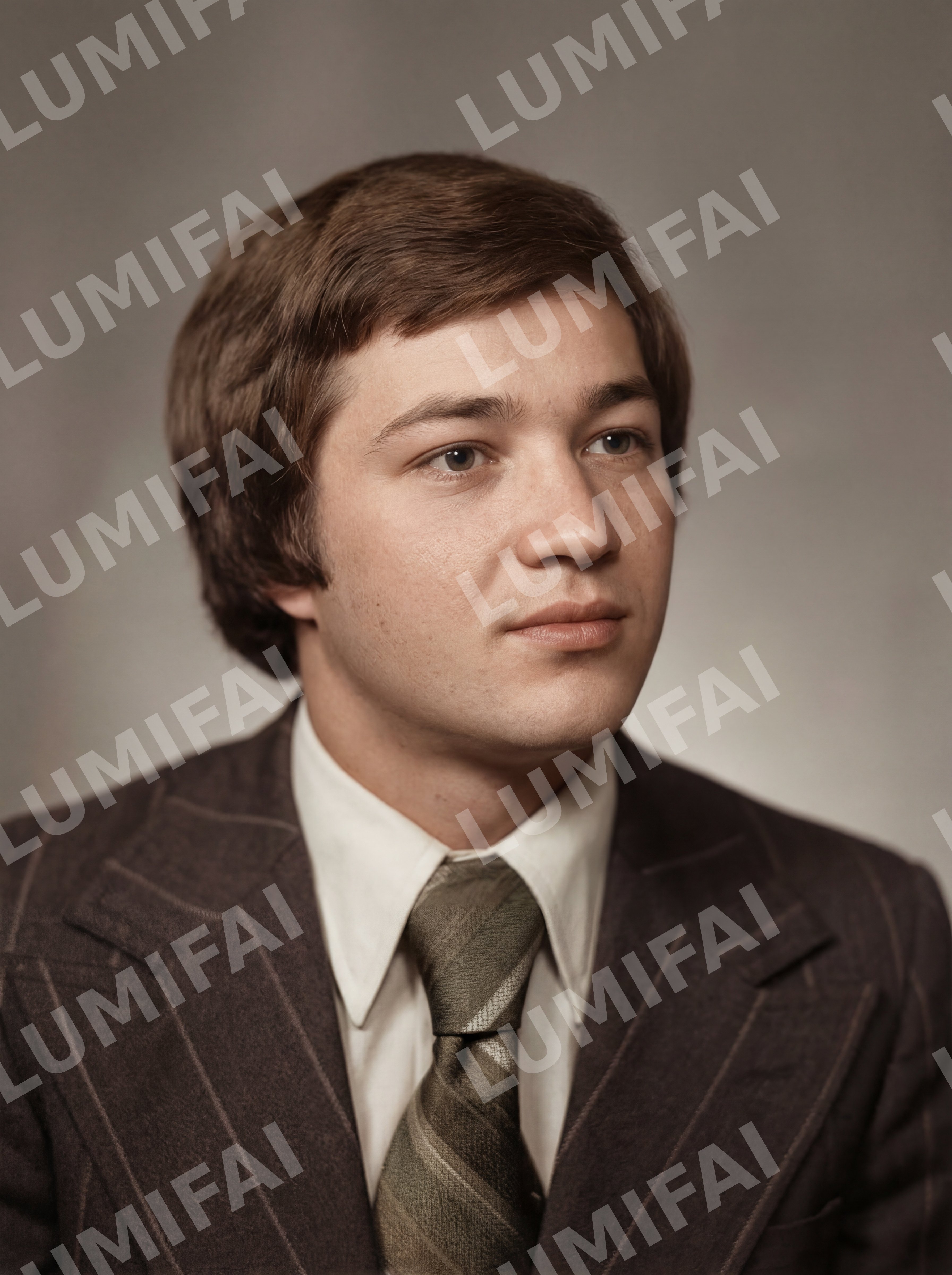 Промт для реставрации и улучшения мужского портрета в костюме