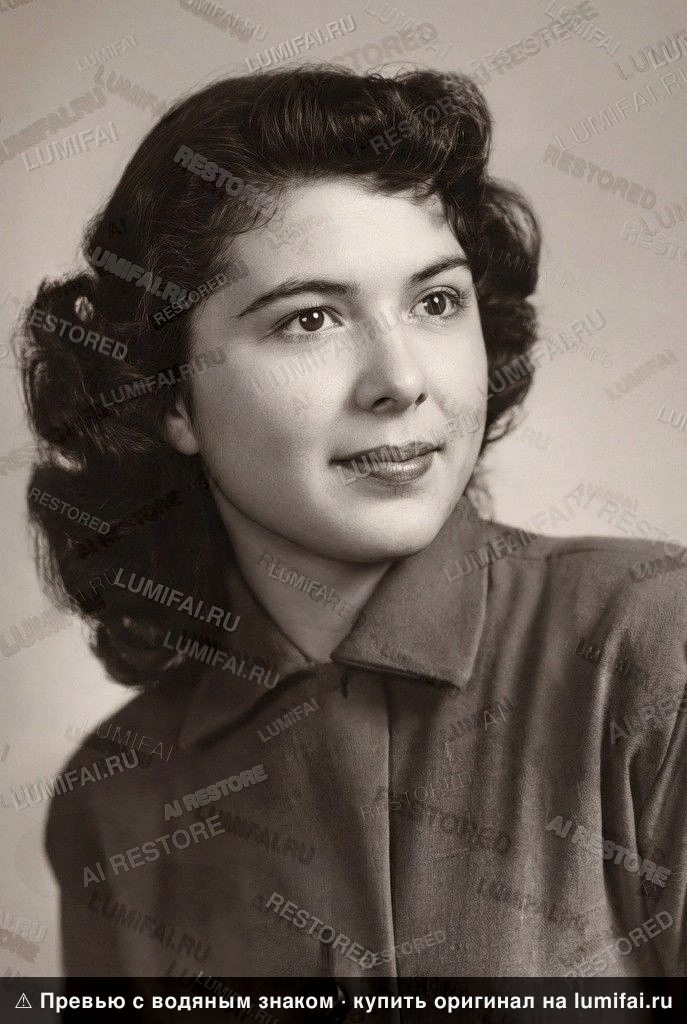 Промт для восстановления и улучшения качества женского ретро-портрета