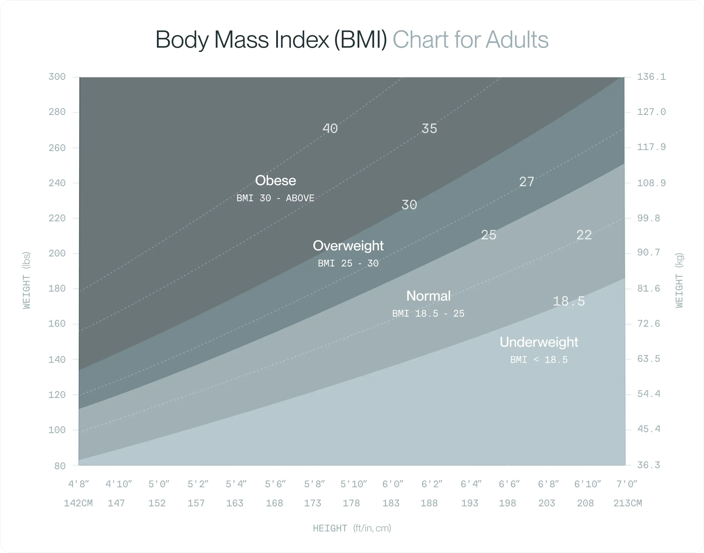 Same BMI chart for adults, slightly cropped variant