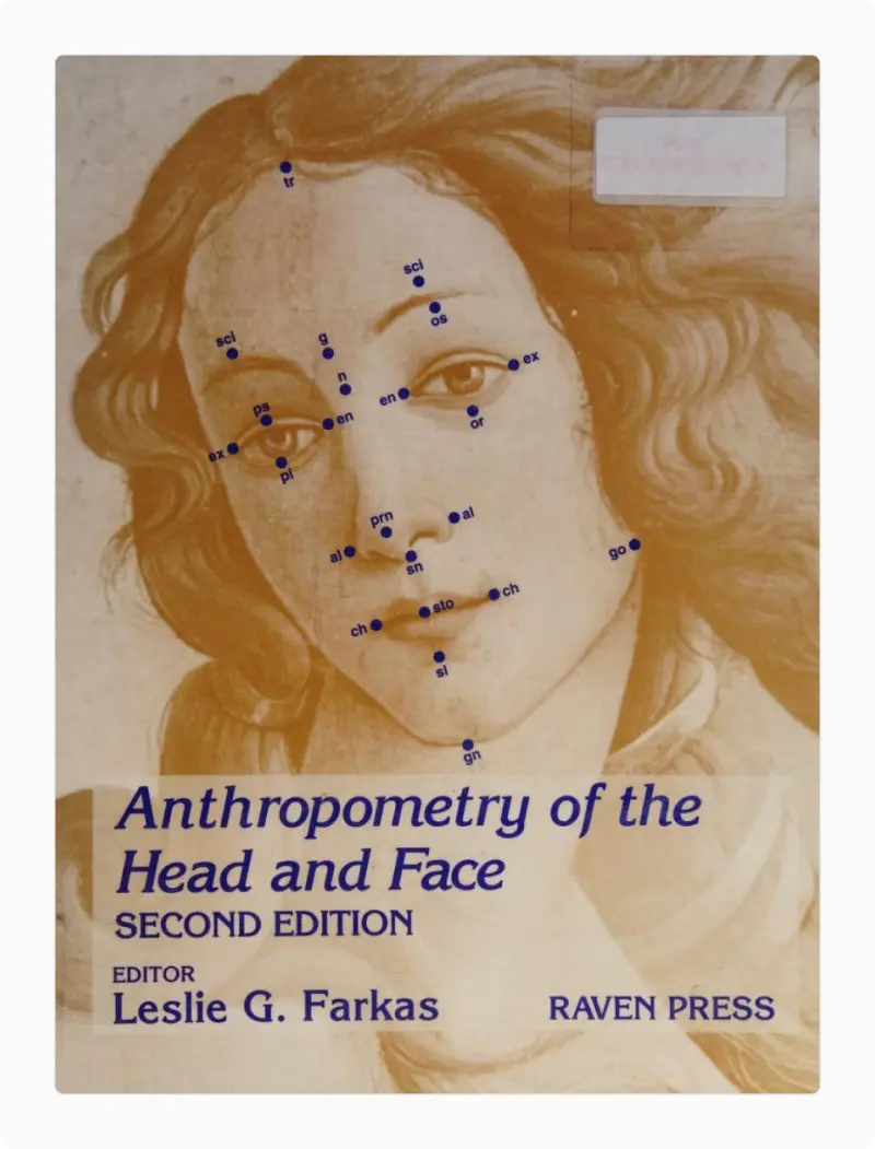 Book cover of Leslie G. Farkas' Anthropometry of the Head and Face, second edition