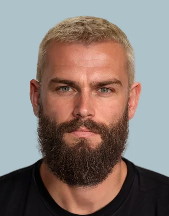 Styling option with a full beard