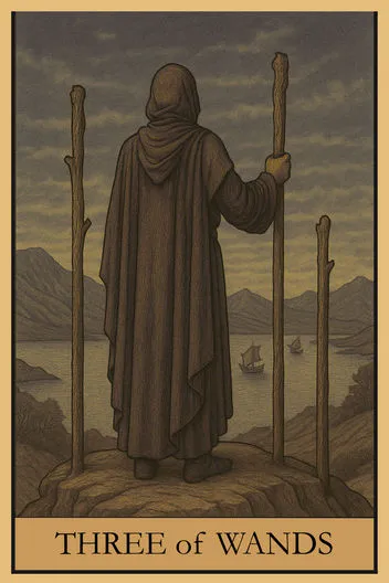 Карта Таро Тройка Жезлов