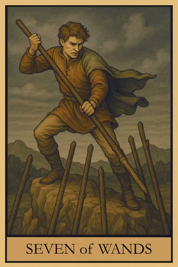 Карта Таро Семерка Жезлов