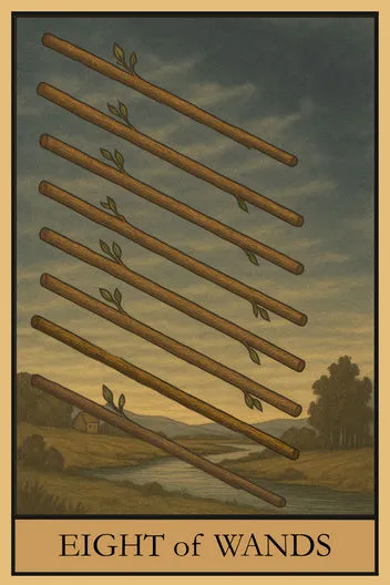 Карта Таро Восьмерка Жезлов