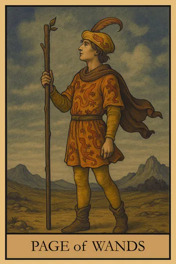Карта Таро Паж Жезлов
