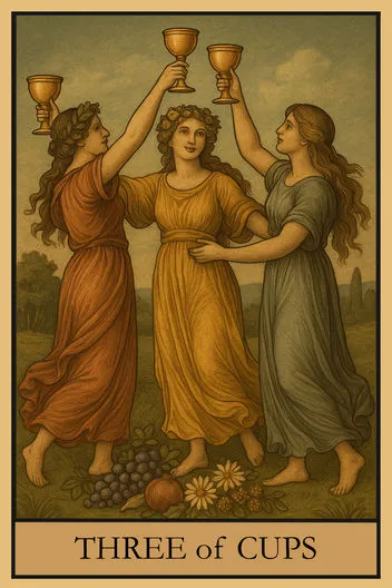 Карта Таро Тройка Кубков