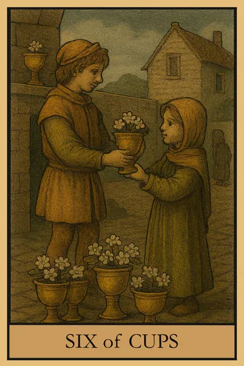 Карта Таро Шестерка Кубков