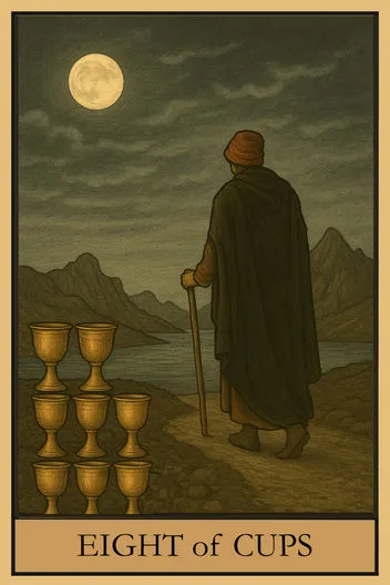 Карта Таро Восьмерка Кубков