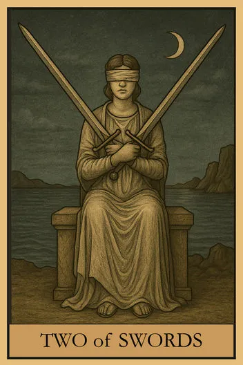 Карта Таро Двойка Мечей