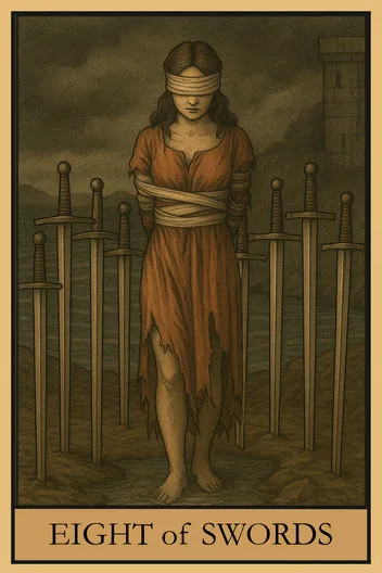 Карта Таро Восьмерка Мечей