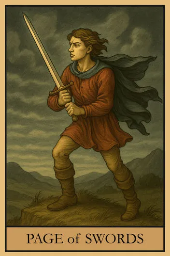 Карта Таро Паж Мечей
