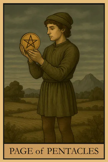 Карта Таро Паж Пентаклей