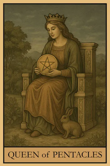 Карта Таро Королева Пентаклей