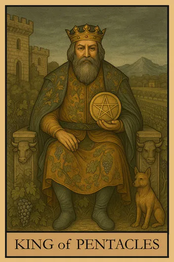 Карта Таро Король Пентаклей
