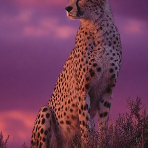 Гепард - король саванны на закате
